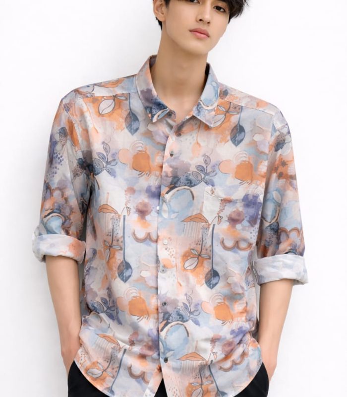 Men’s Abstract Printed Casual Shirt – Multicolor Premium Summer Wear